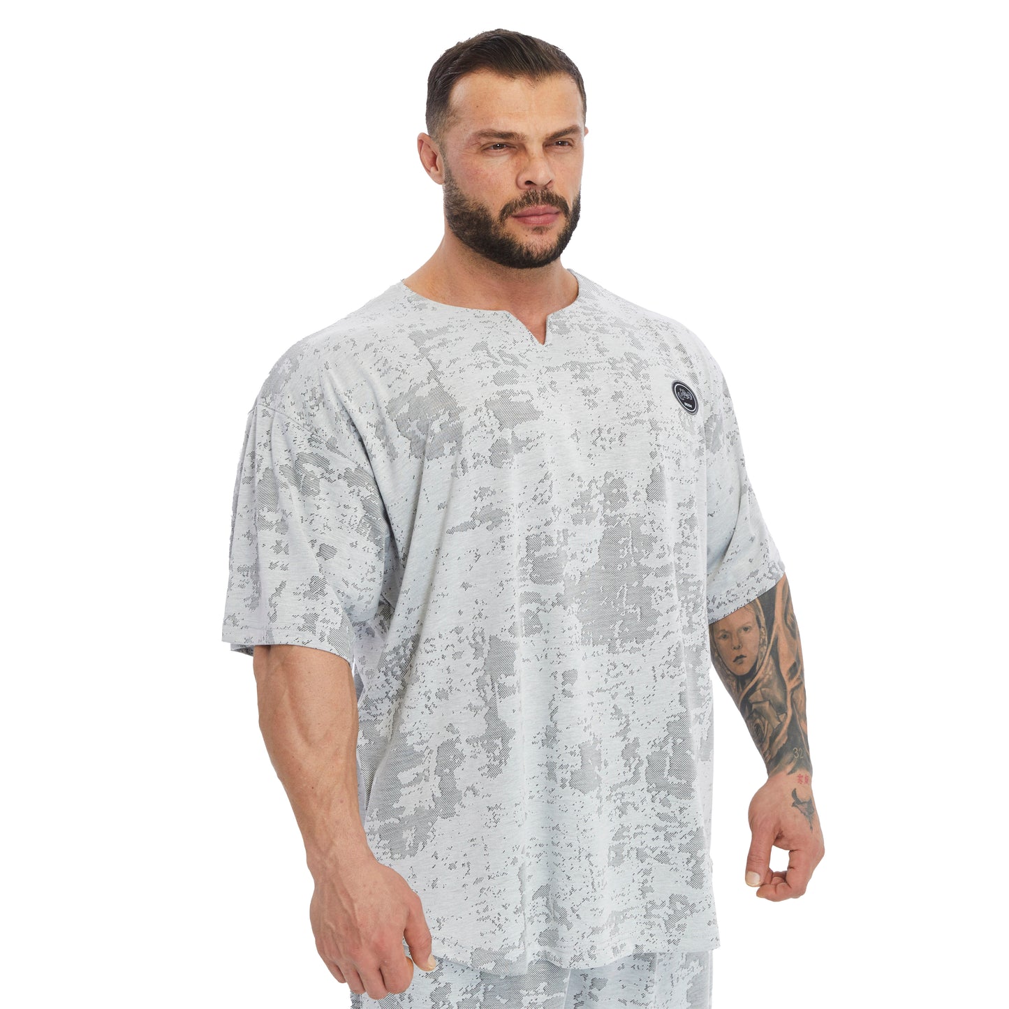 Oversize Teknik Kamulfaj Rag Top T-shirt Stilya 3368
